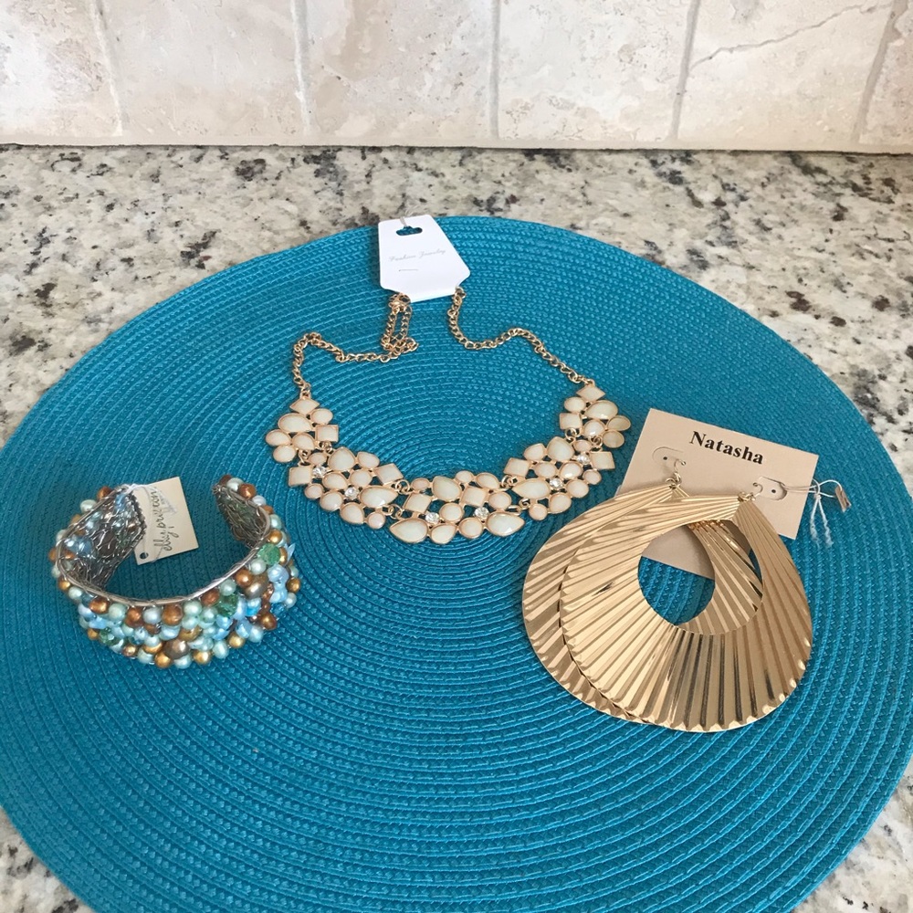 NWT! 3 New Jewelry Pieces Bracelet Necklace Earrings
